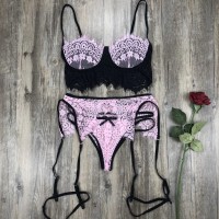 3pc Women Lace Sexy Lingerie Straps Bra And Panty Garter Set Underwear Babydoll Fashion New Lingerie Sexy Lenceria For Women 20